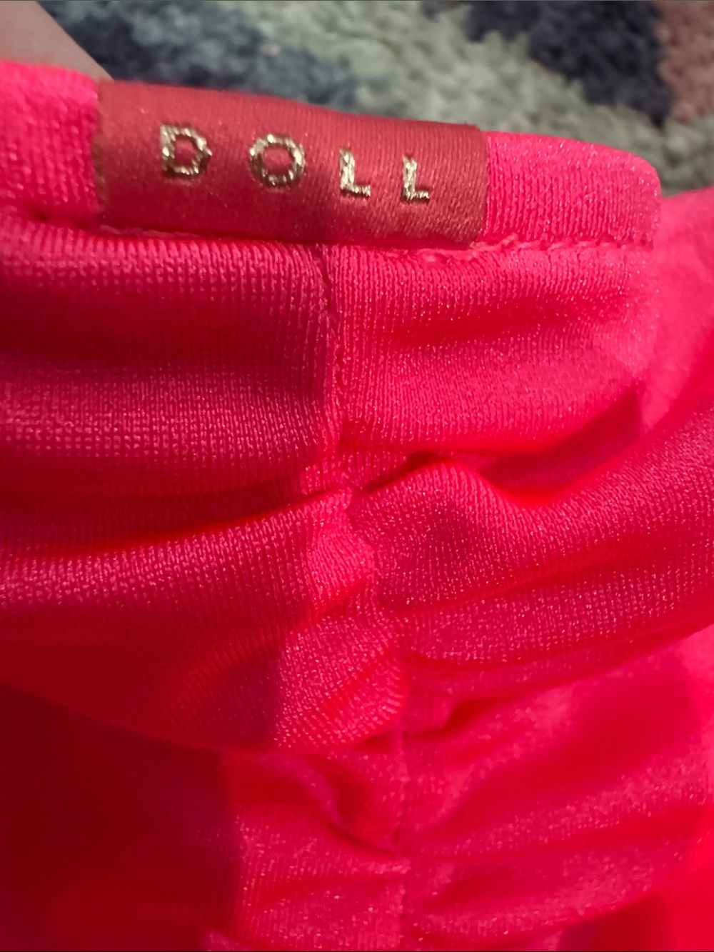 DOLL Neon Pink Ruched Swim Bottoms - Picture 2 of 4